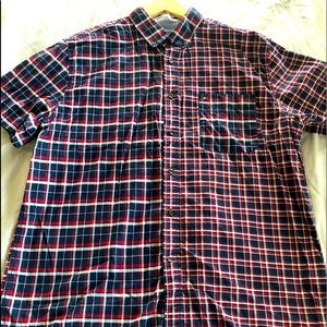 Tommy H. men’s plaid short sleeve button down